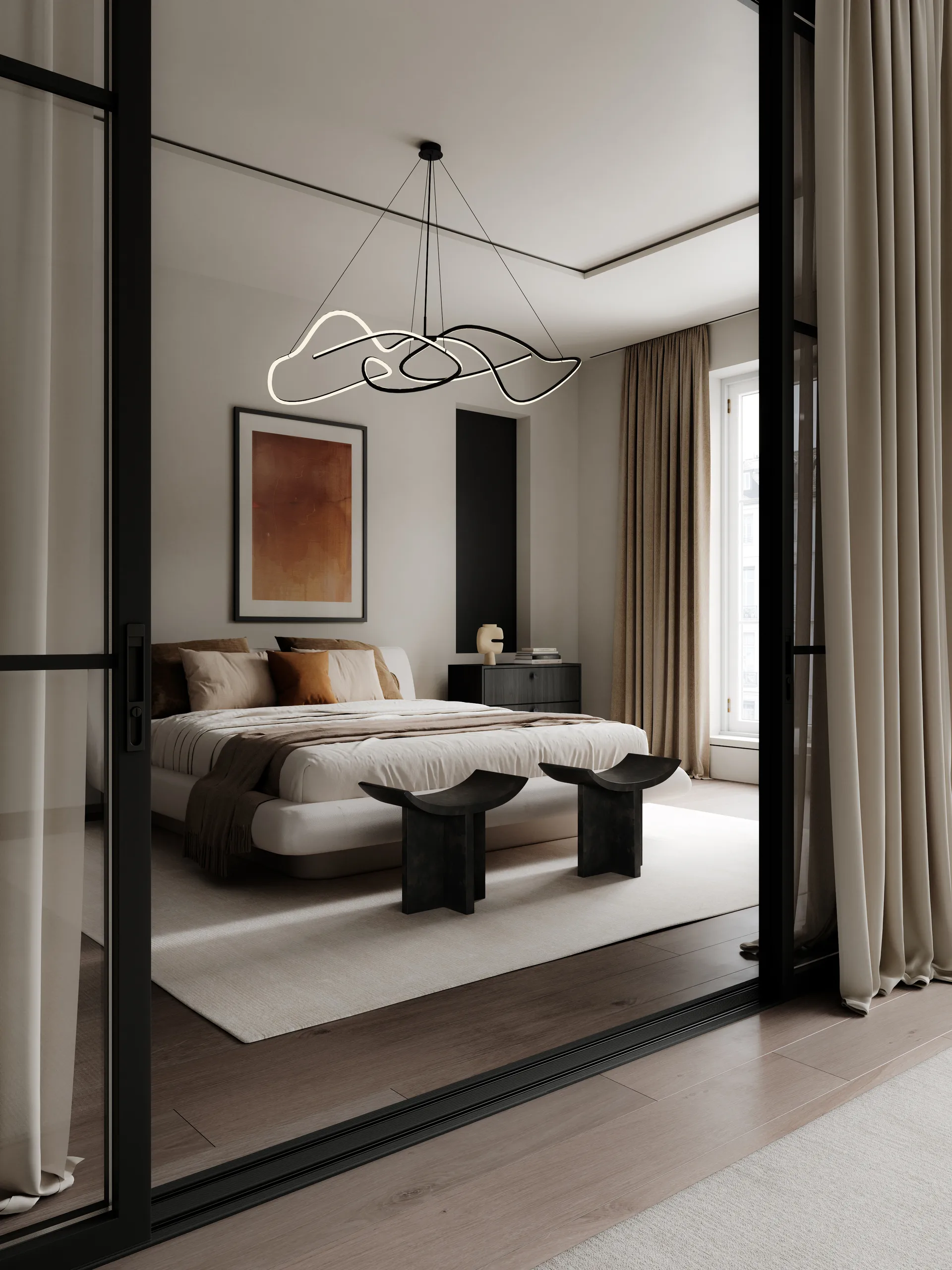 Ghost Chandelier big ceiling lamp, Burned black 101 Copenhagen