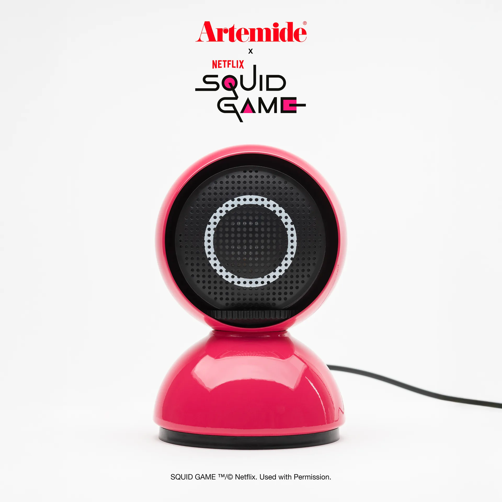 Eclisse x Squid Game bordslampa Special Edition, Guard pink Artemide