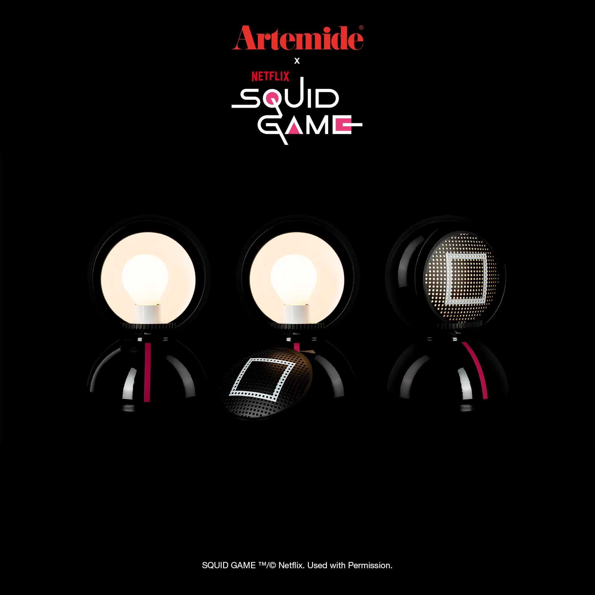 Eclisse x Squid Game Tischlampe Special Edition, Guard black Artemide