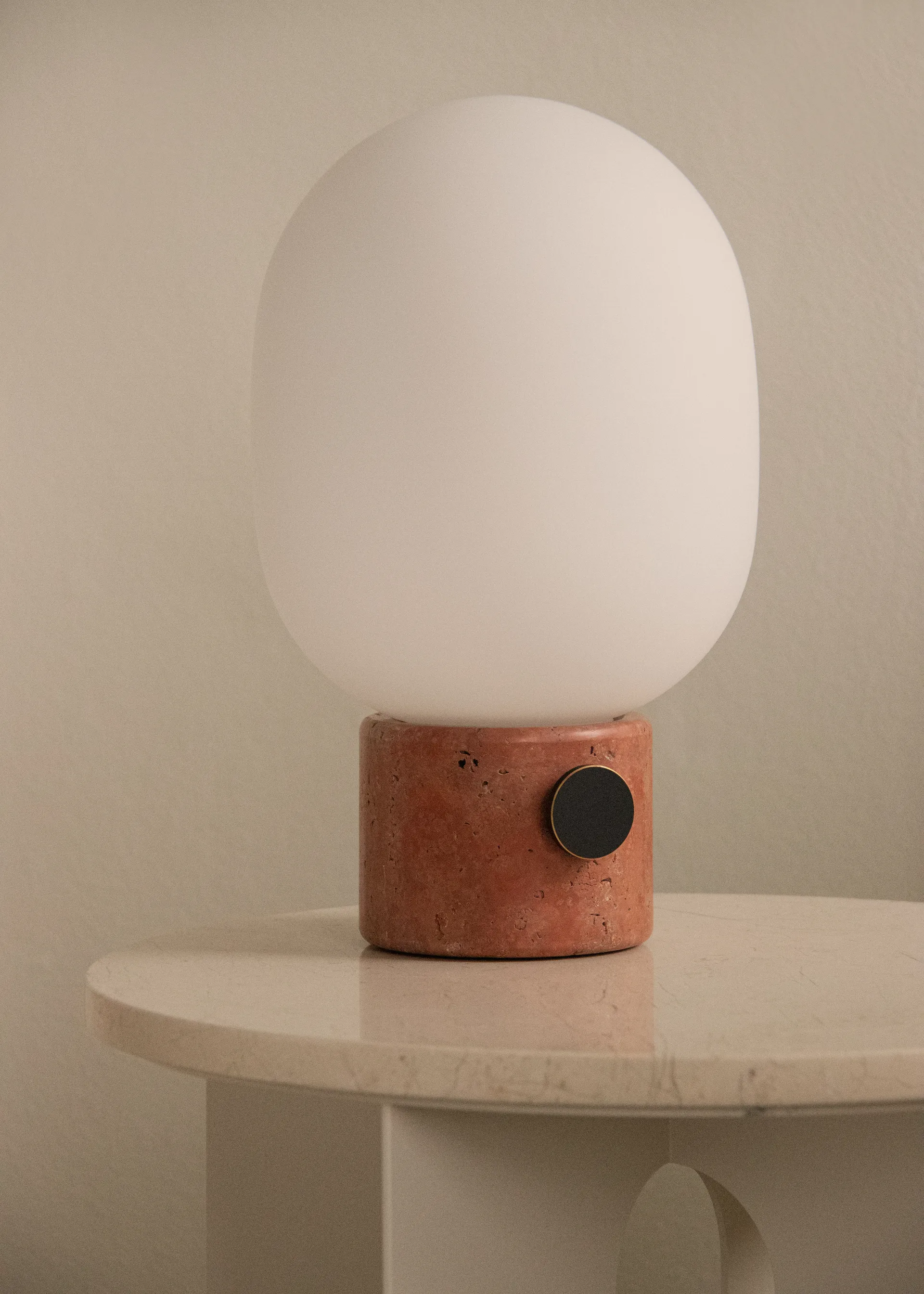 JWDA table lamp, Red travertine, Large Audo Copenhagen