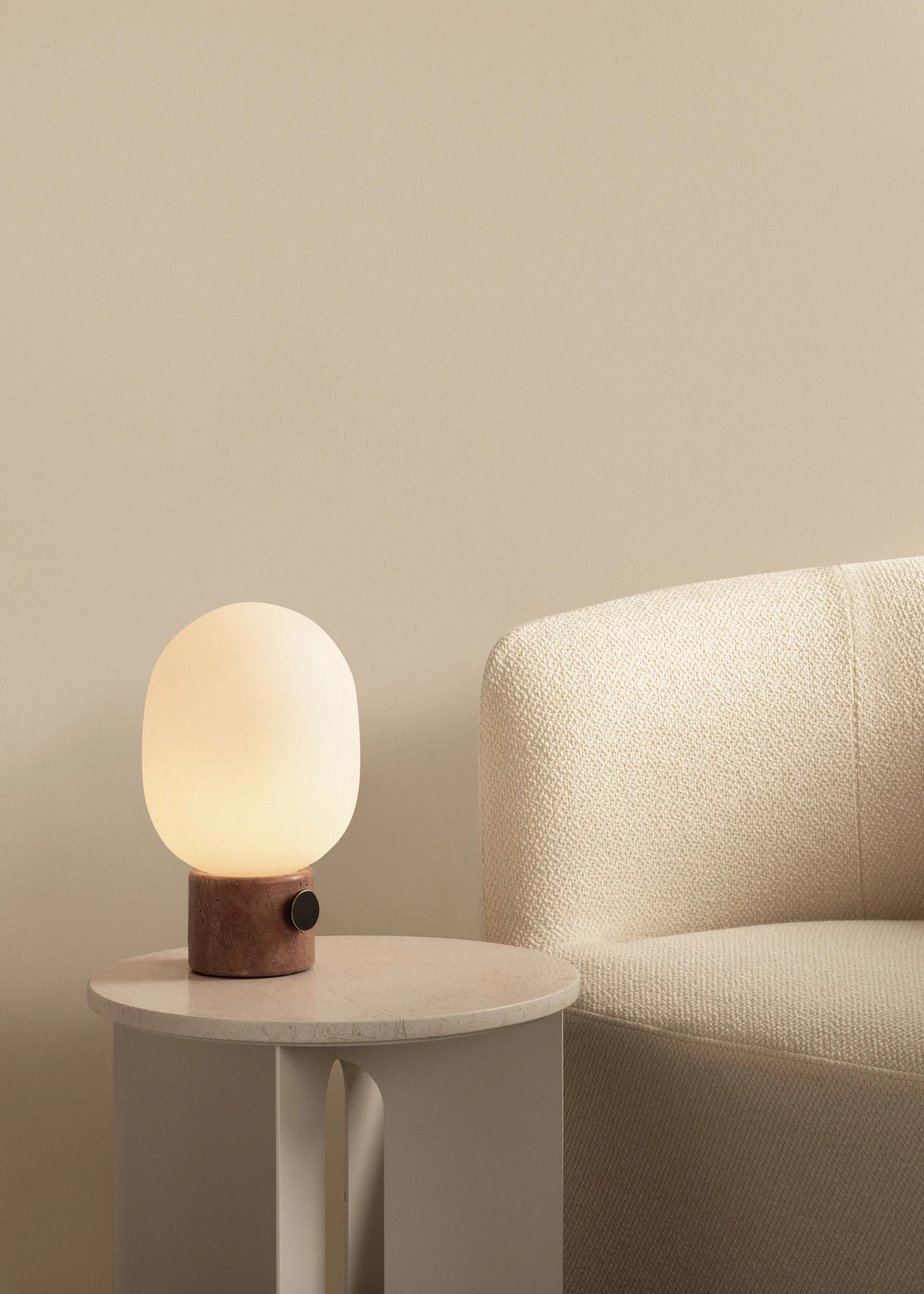 JWDA table lamp, Red travertine, Large Audo Copenhagen