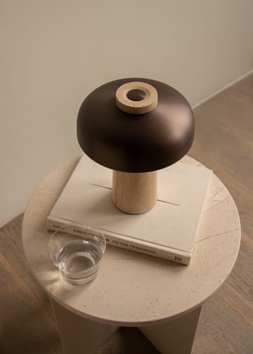 Reverse portable table lamp 24,5 cm - Travertine-bronzed aluminium - Audo Copenhagen