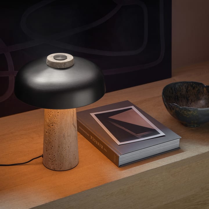 Reverse table lamp 30 cm, travertin-bronzed brass Audo Copenhagen