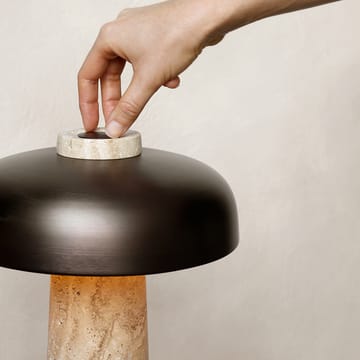 Reverse table lamp 30 cm - travertin-bronzed brass - Audo Copenhagen