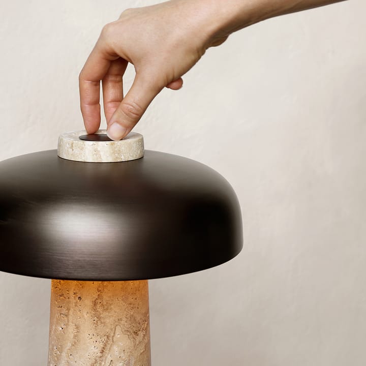 Reverse table lamp 30 cm, travertin-bronzed brass Audo Copenhagen