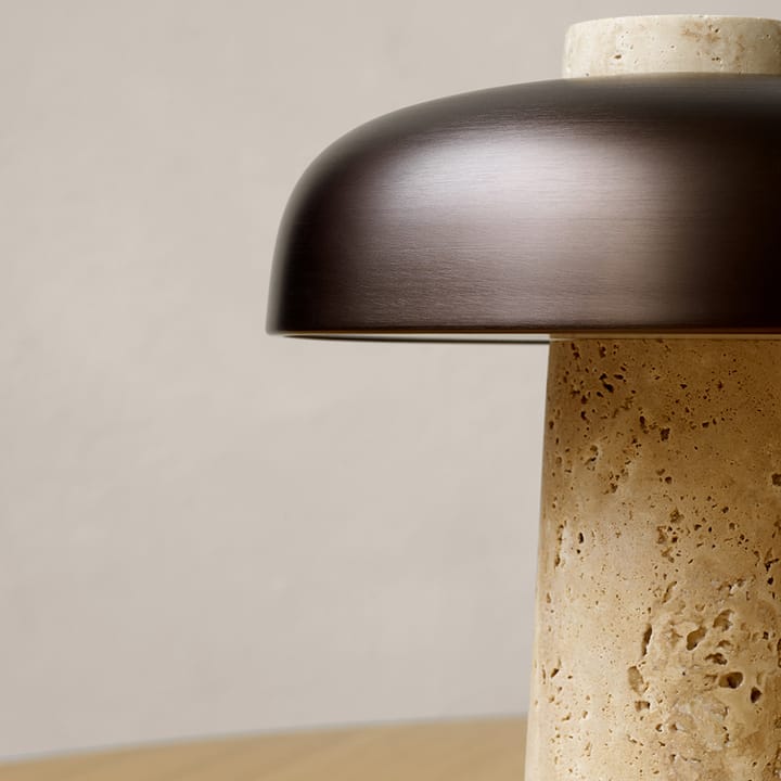 Reverse table lamp 30 cm, travertin-bronzed brass Audo Copenhagen