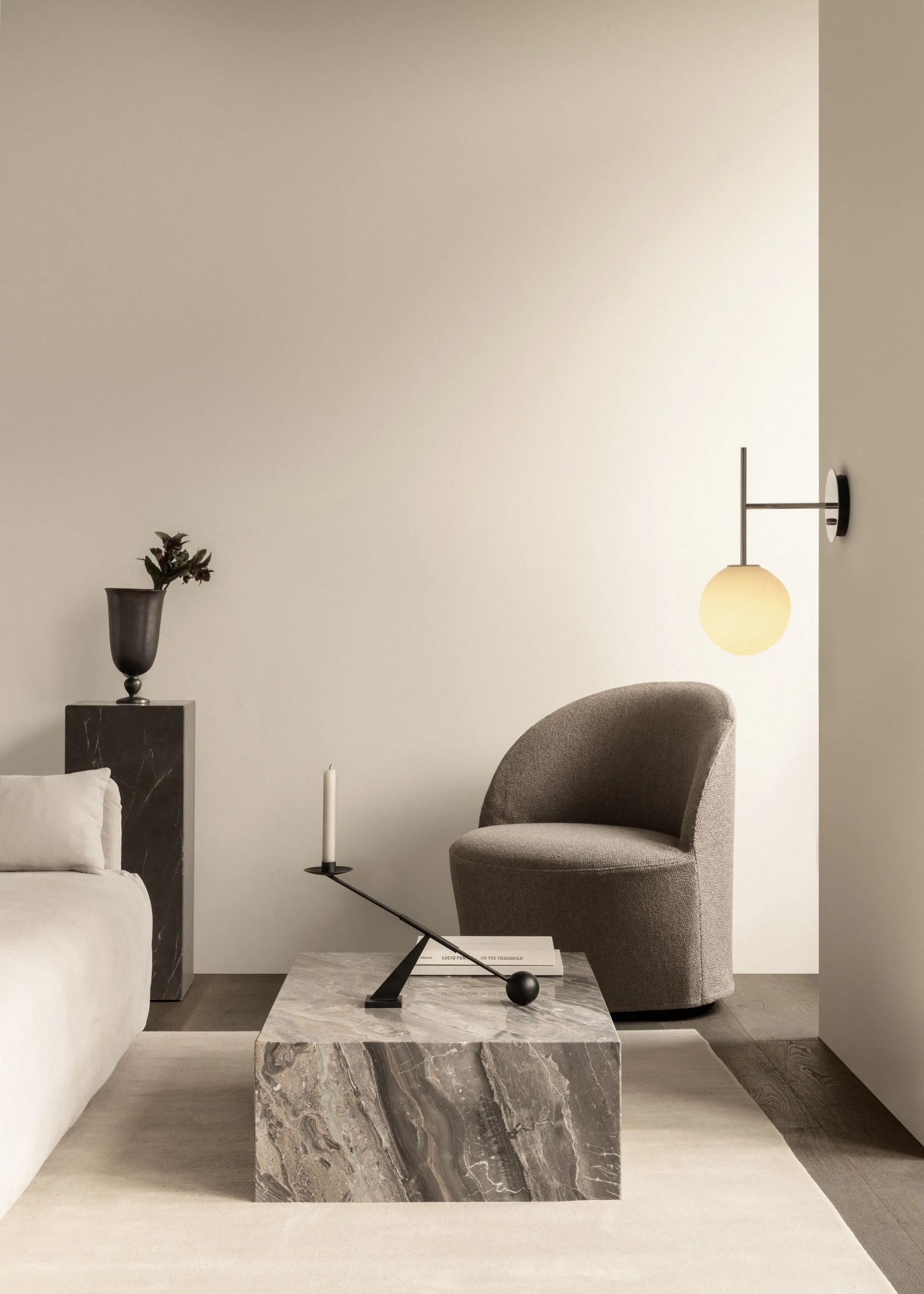 TR Bulb Suspended wall lamp, Polished steel Audo Copenhagen