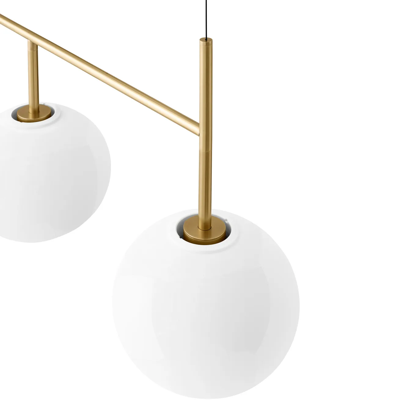 TR rail ceiling lamp brass DtW, Polished opal glass Audo Copenhagen