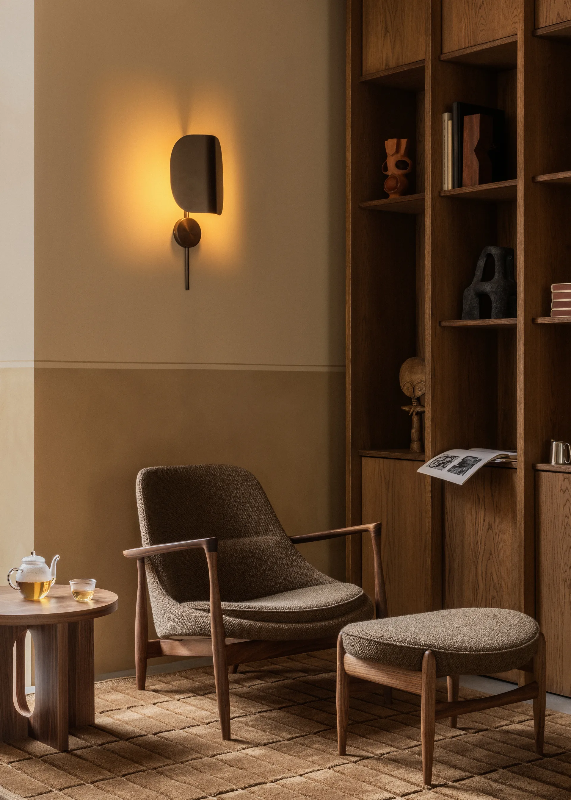 Wing wall lamp, Bronzed aluminium, 47 cm Audo Copenhagen