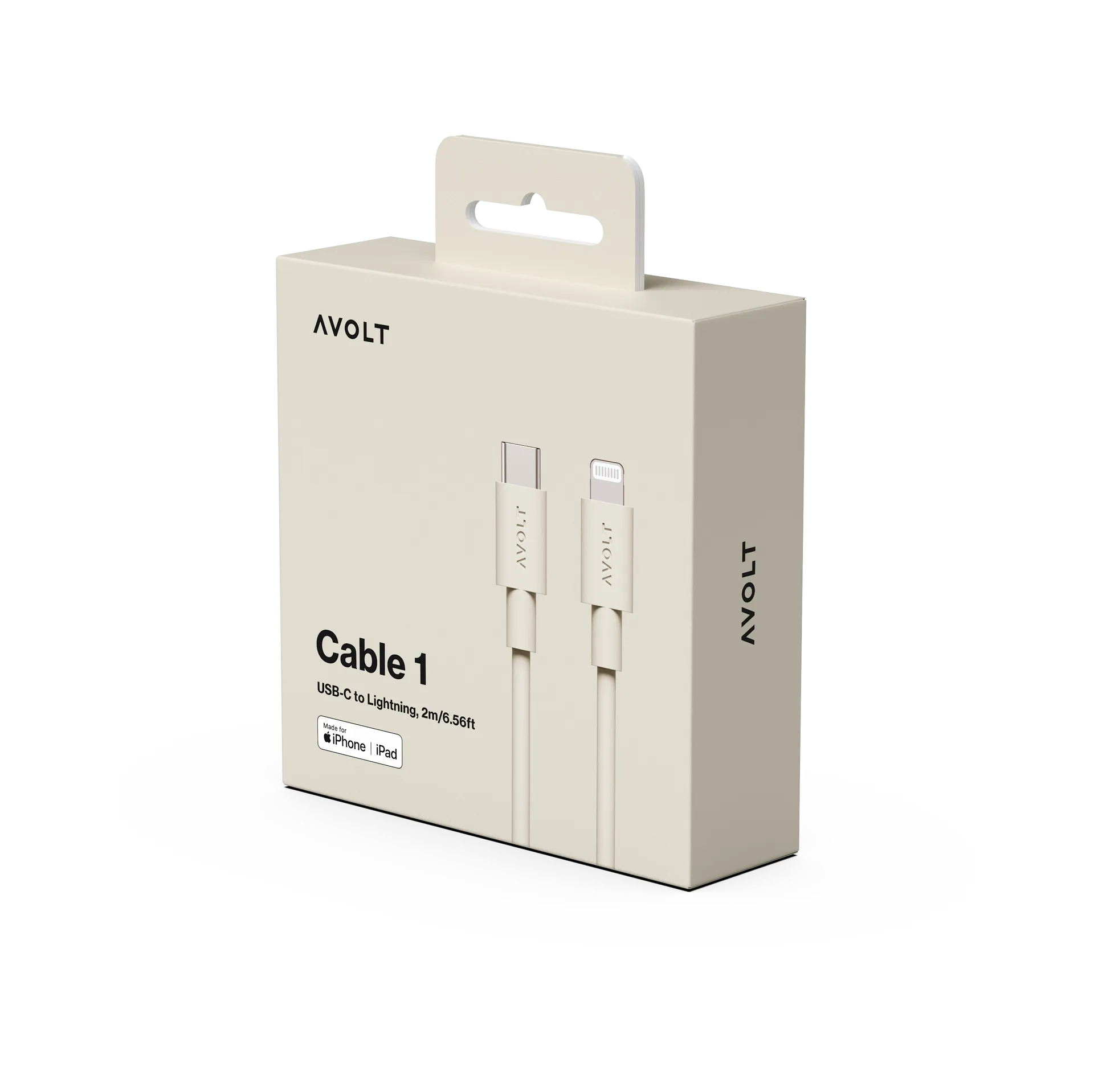 Cable 1 USB C till Lightning laddkabel 2m, Nomad Sand Avolt