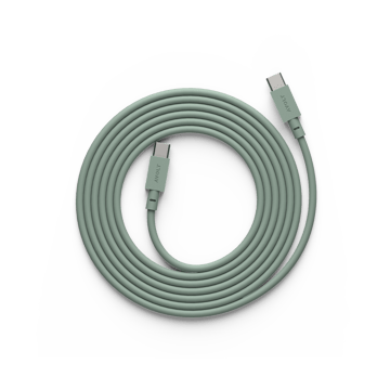 Avolt Cable 1 USB-C till USB-C laddningskabel 2 m Oak green