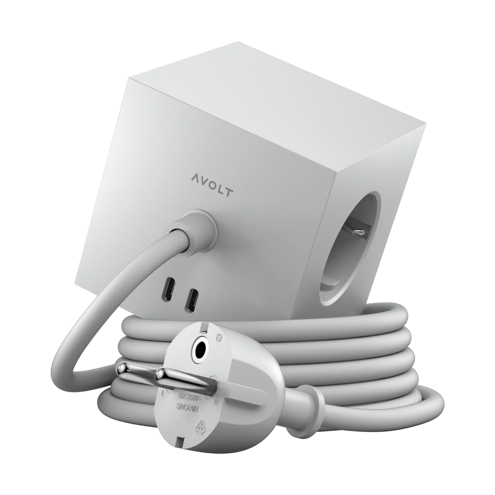 Square 1 Steckdose USB-C 30W 1,8 m, Gotland gray Avolt