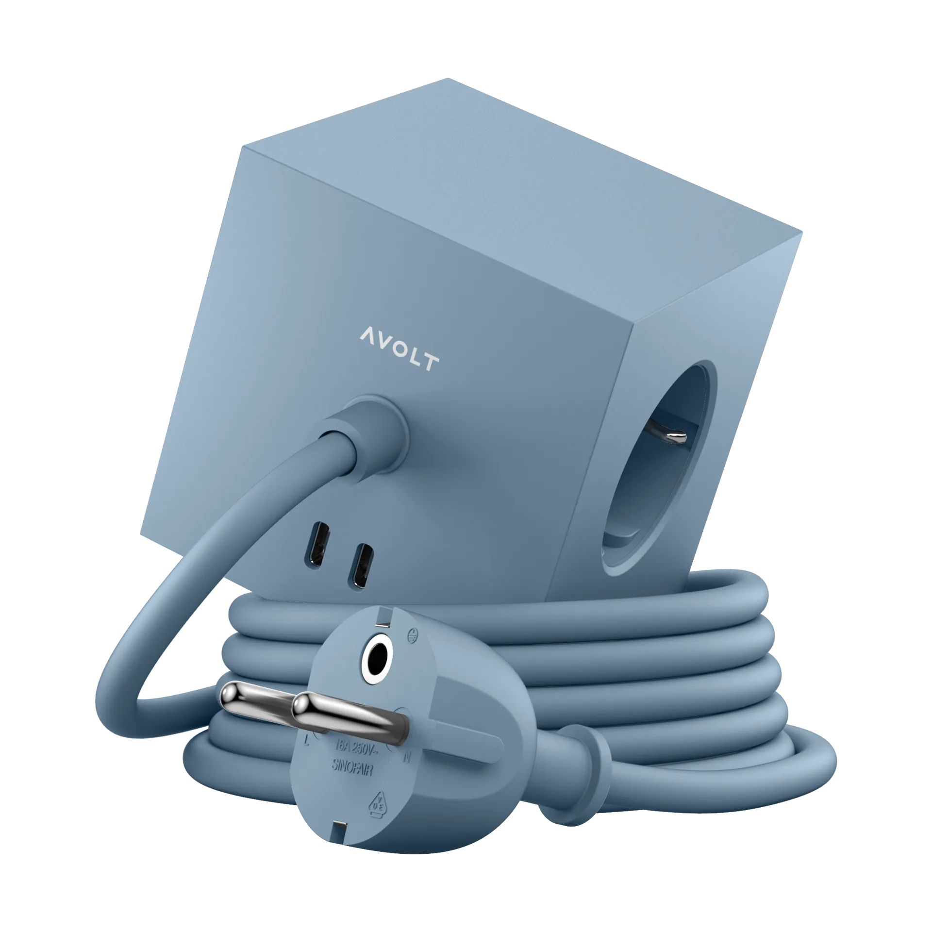 Square 1 Steckdose USB-C 30W 1,8 m, Shark blue Avolt