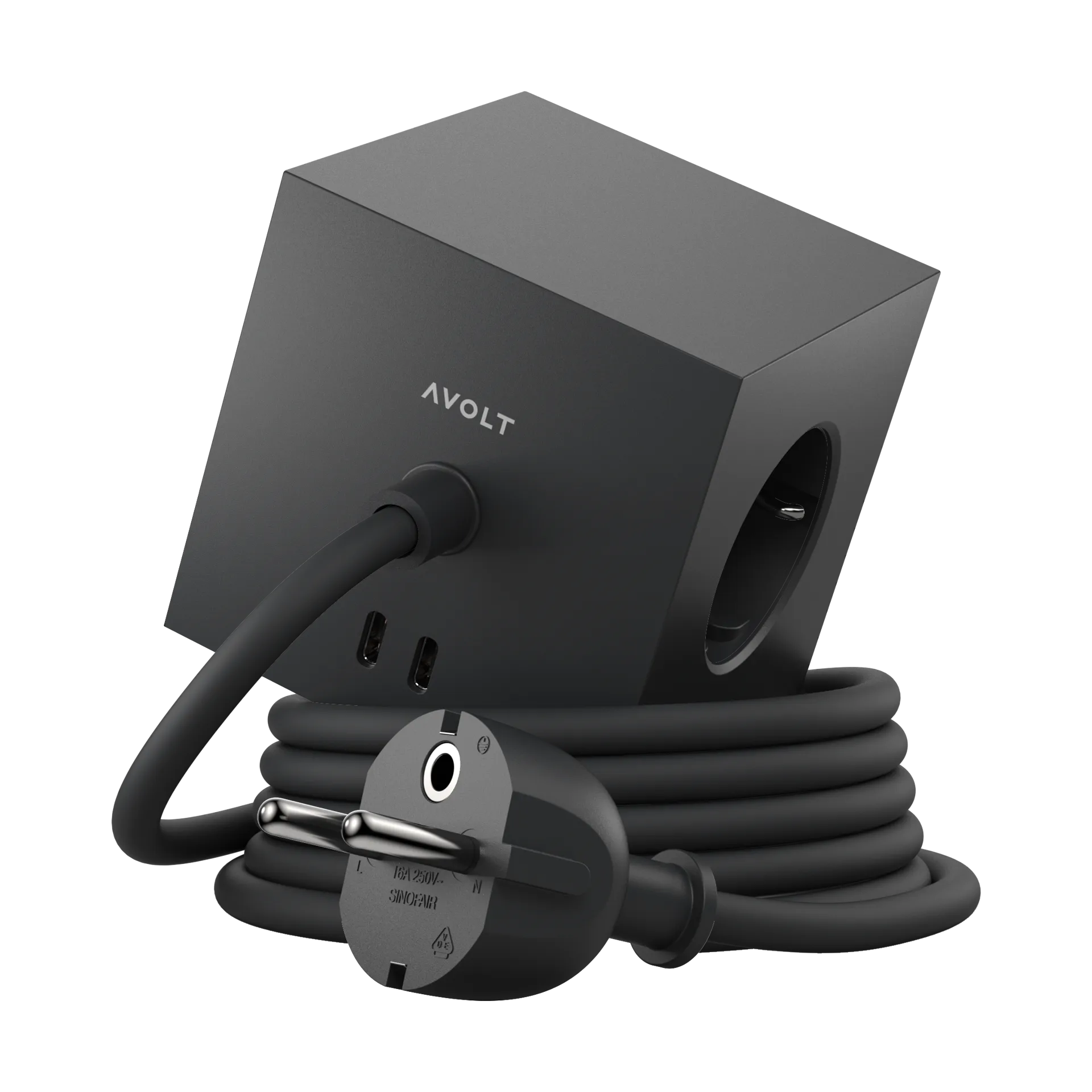 Square 1 Steckdose USB-C 30W 1,8 m, Stockholm black Avolt