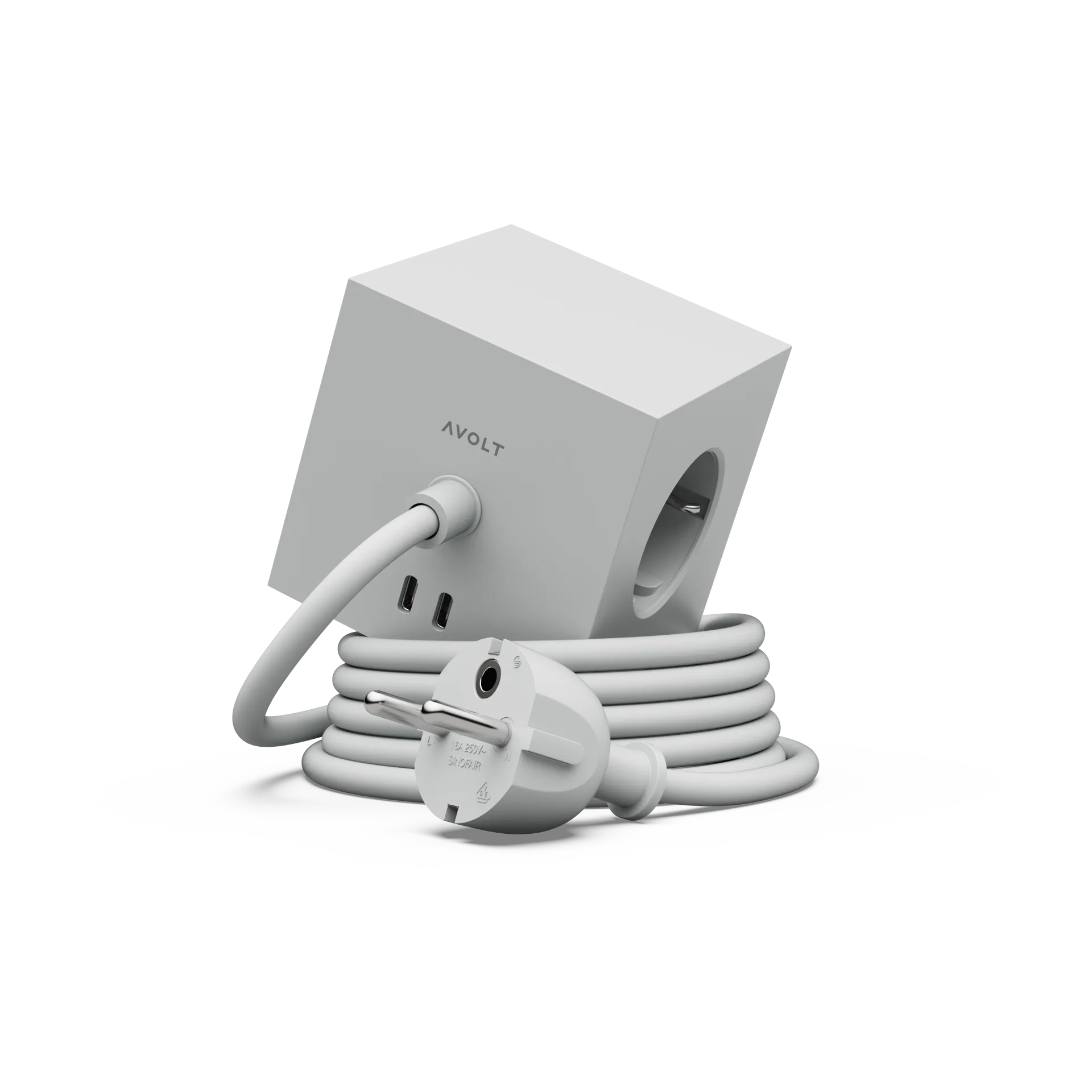 Square 1 Steckdosenleiste USB-C 30W 3 m, Gotland Gray Avolt