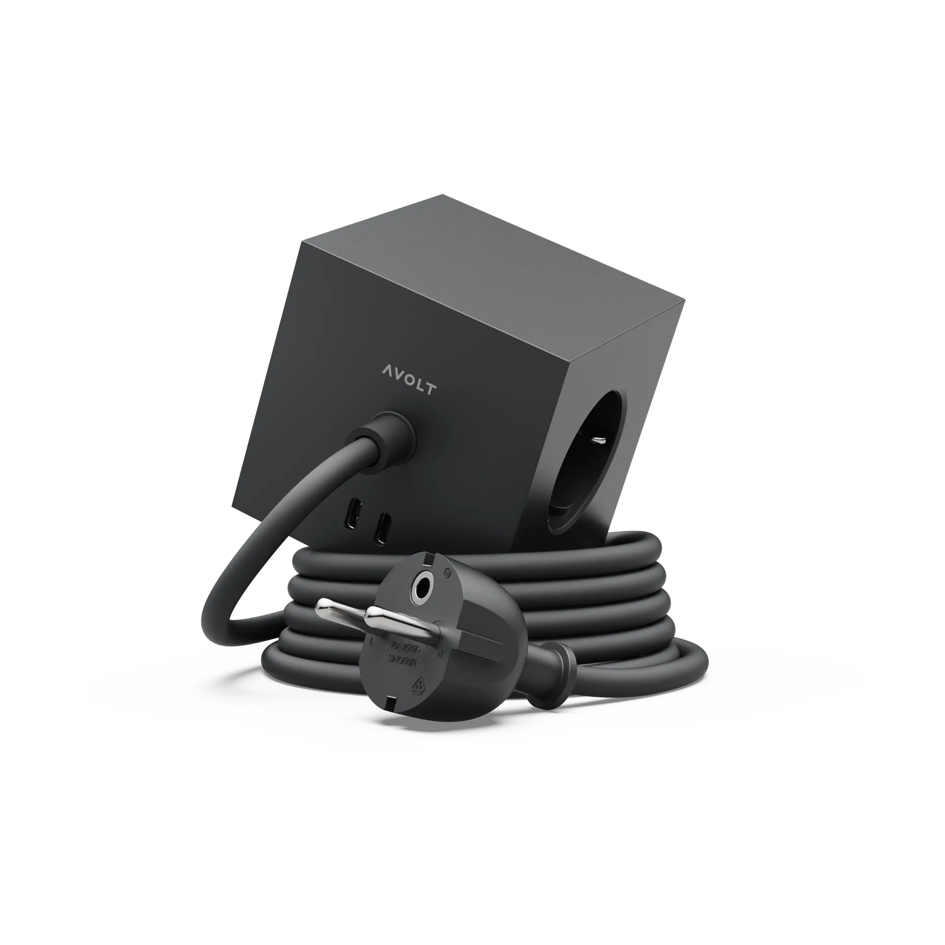 Square 1 Steckdosenleiste USB-C 30W 3 m, Stockholm Black Avolt