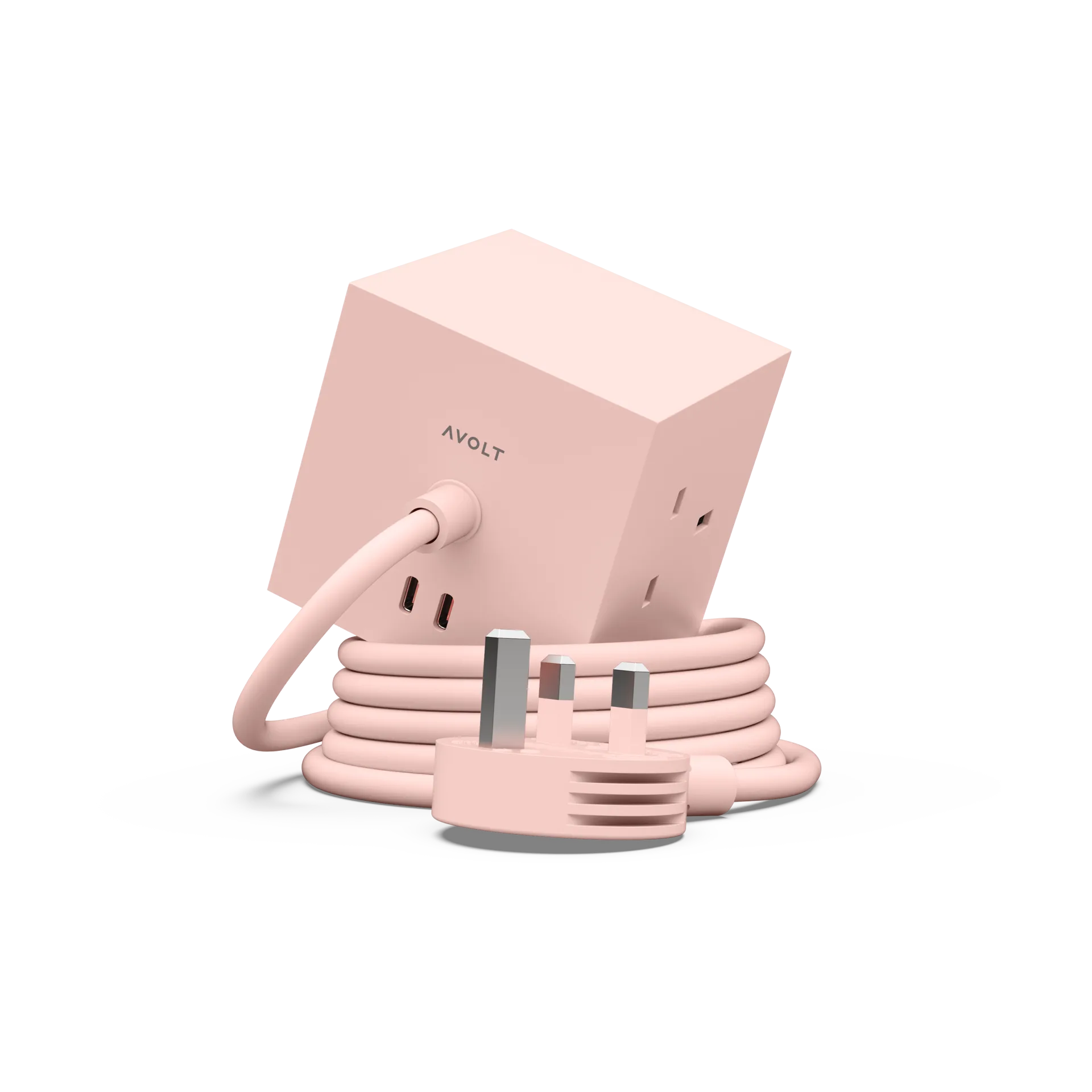 Square 1 UK power strip USB-C 30W 1.8 m, New Pink Avolt