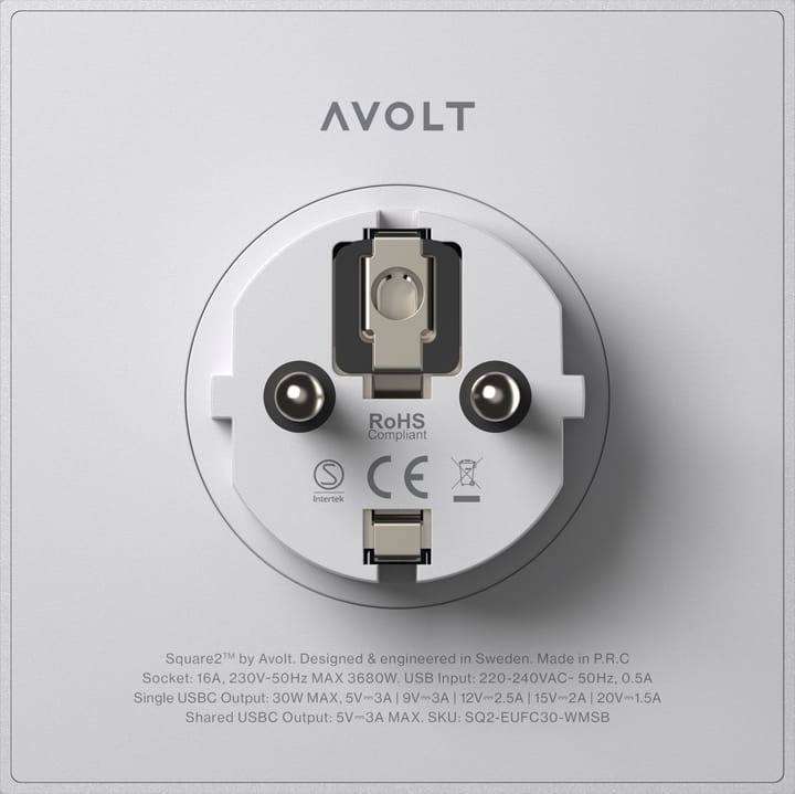 Square 2 outlet, Gotland Grey Avolt