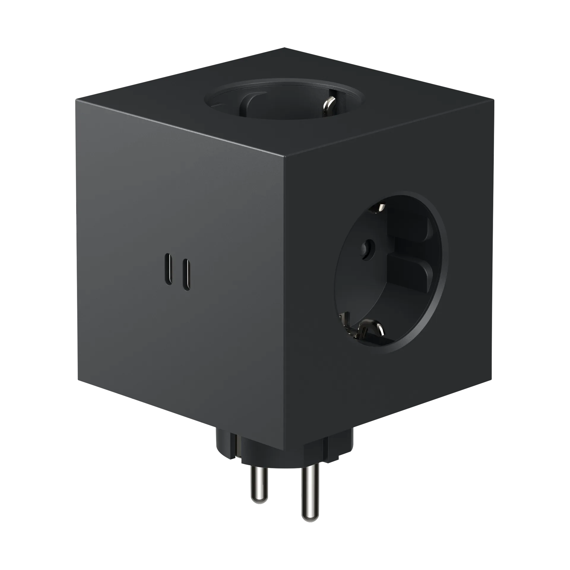 Square 2 Steckdose, Stockholm Black Avolt