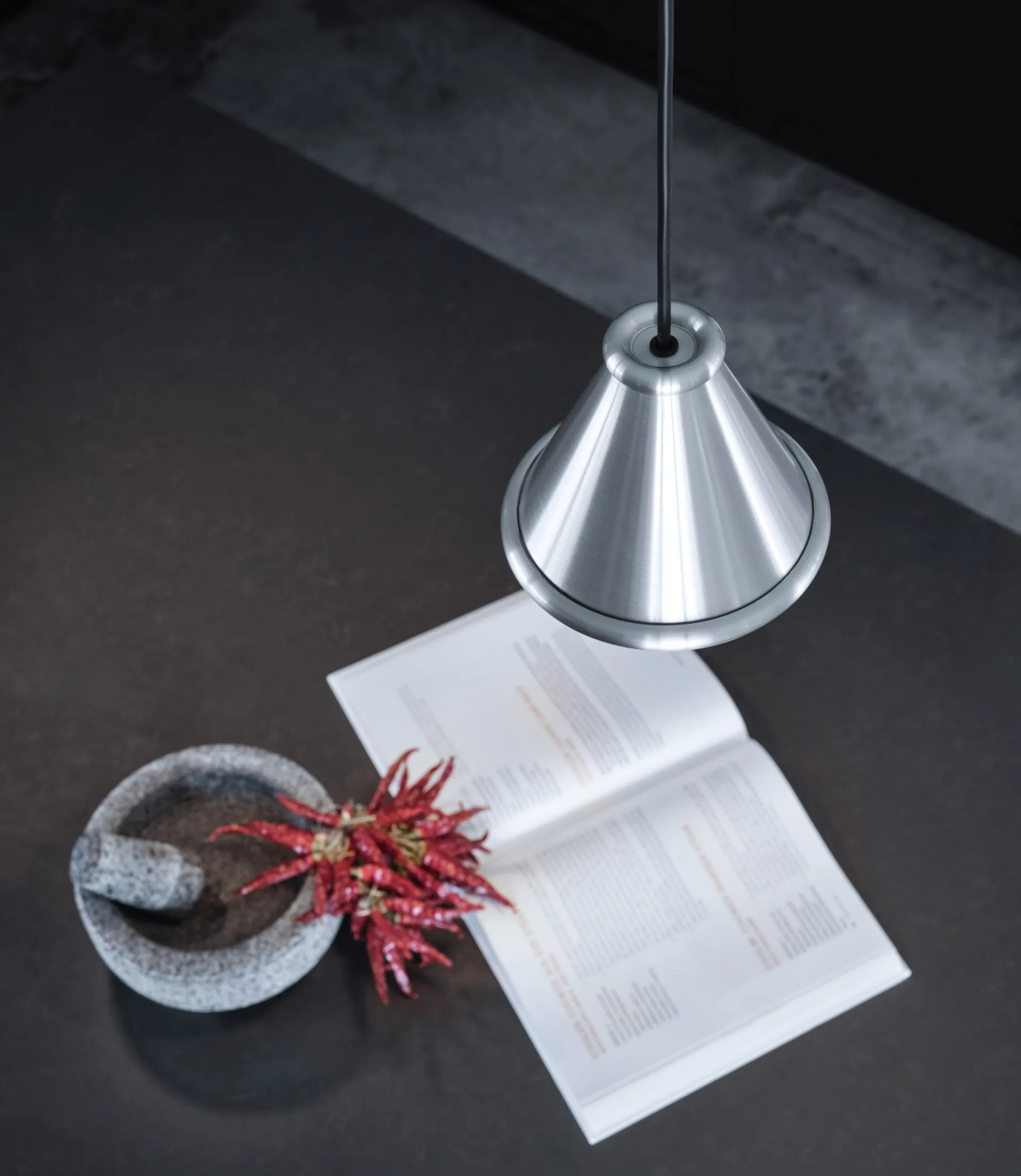 Belle pendel Ø15 cm, Brushed aluminium Belid
