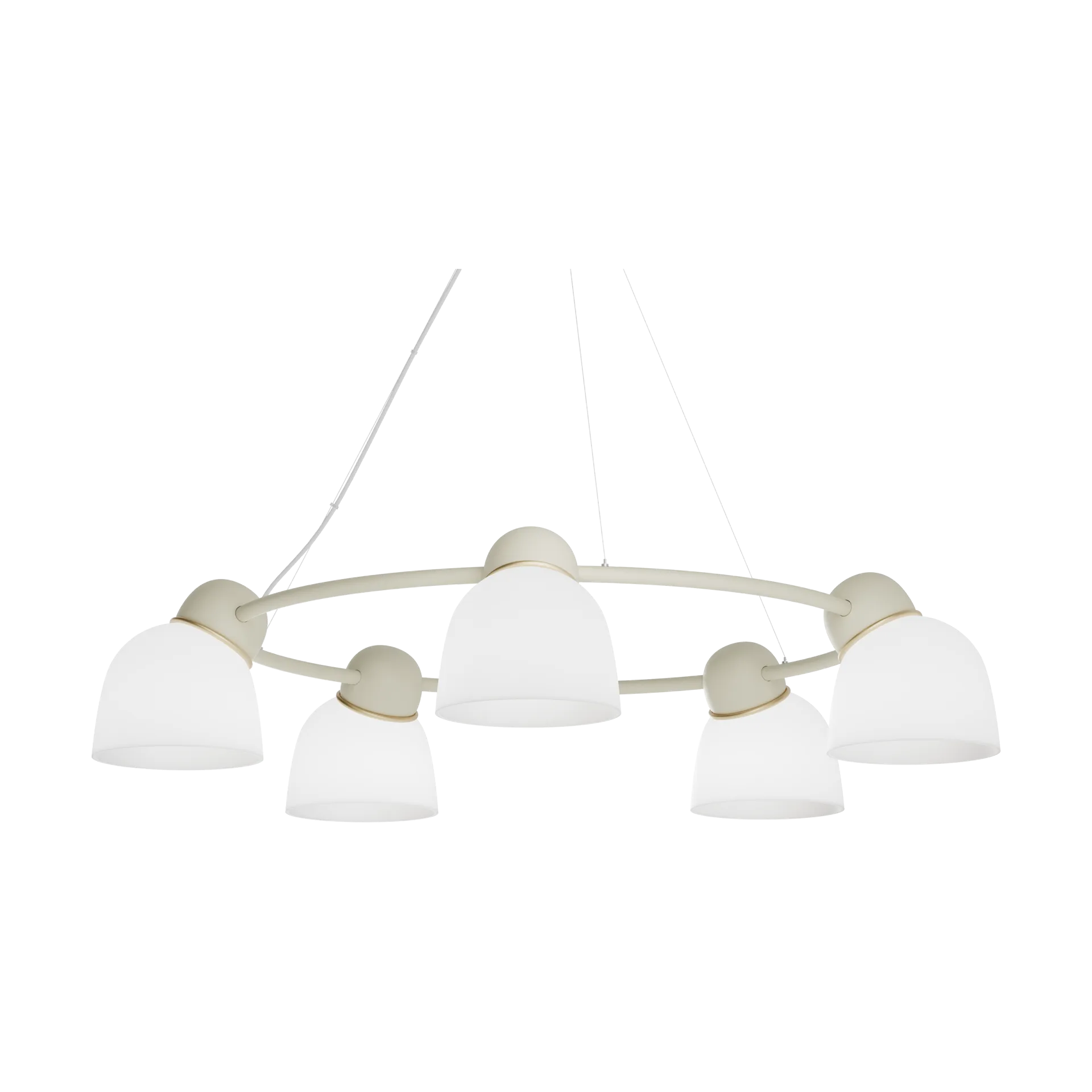 Bird chandelier Ø95.3 cm, Sand-brass-opal glass Belid