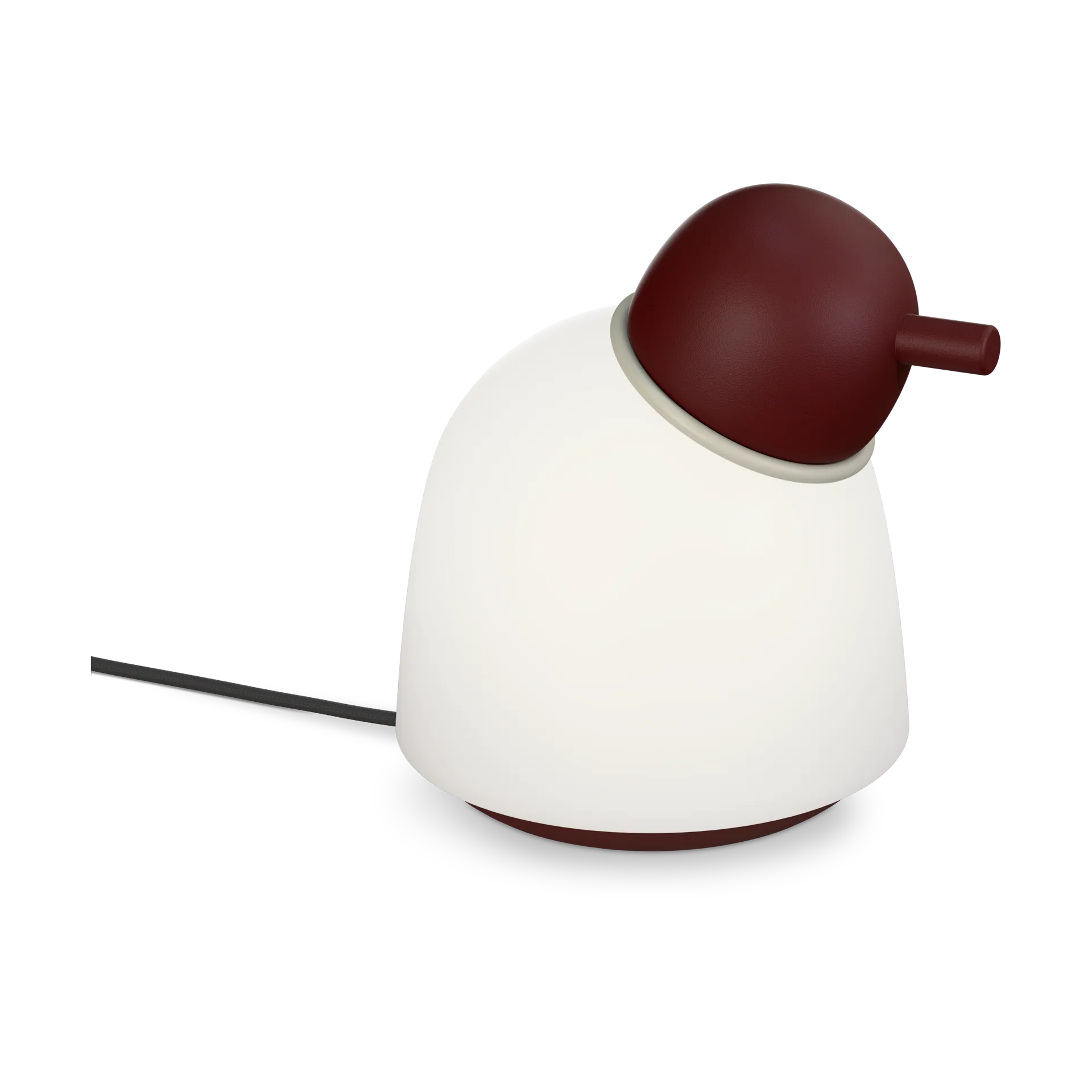 Bird Tischlampe 21,5 cm, Dunkelrot-Sand-Opalglas Belid