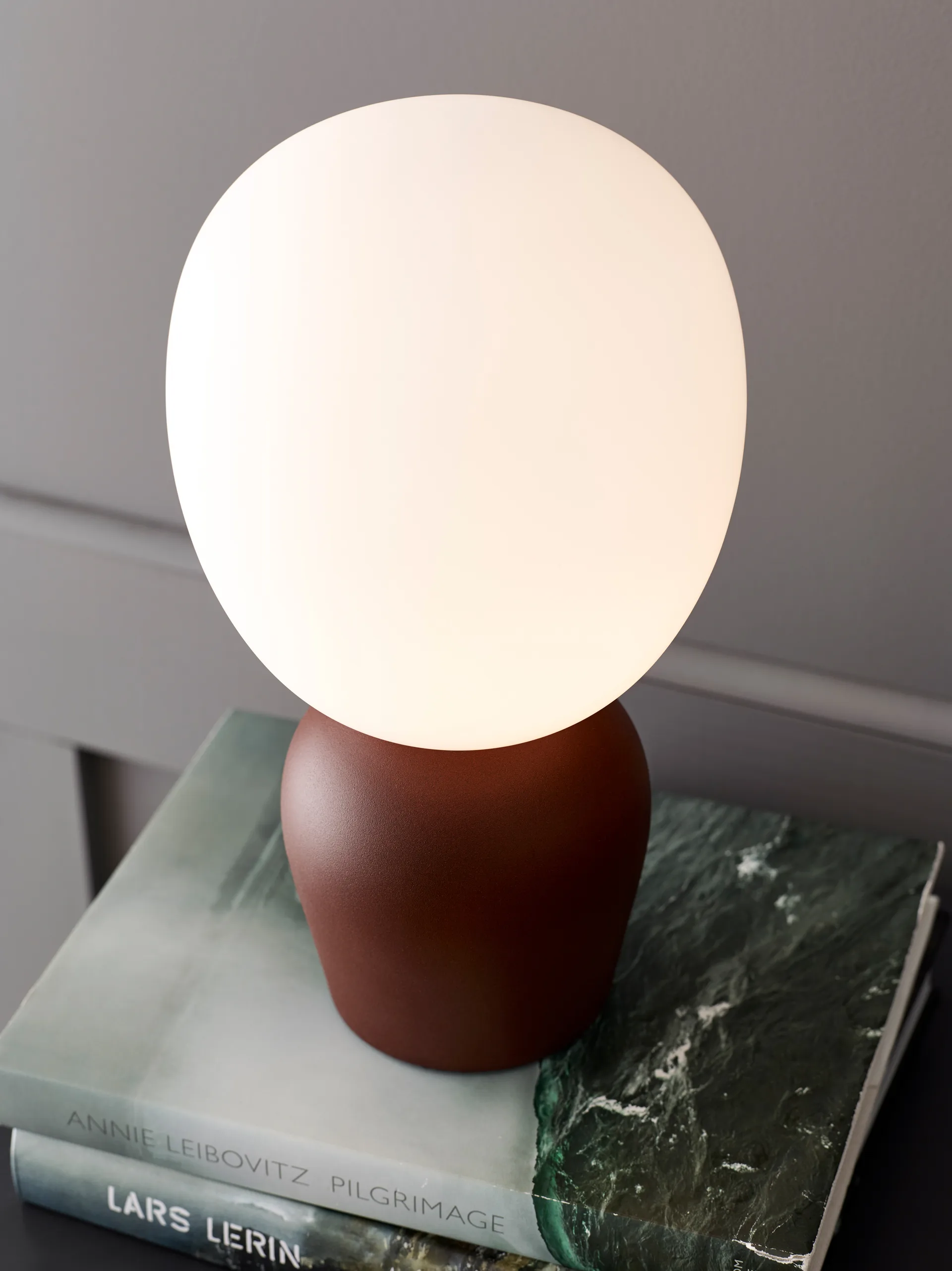 Buddy table lamp opalglass, dark rost (red-brown) Belid