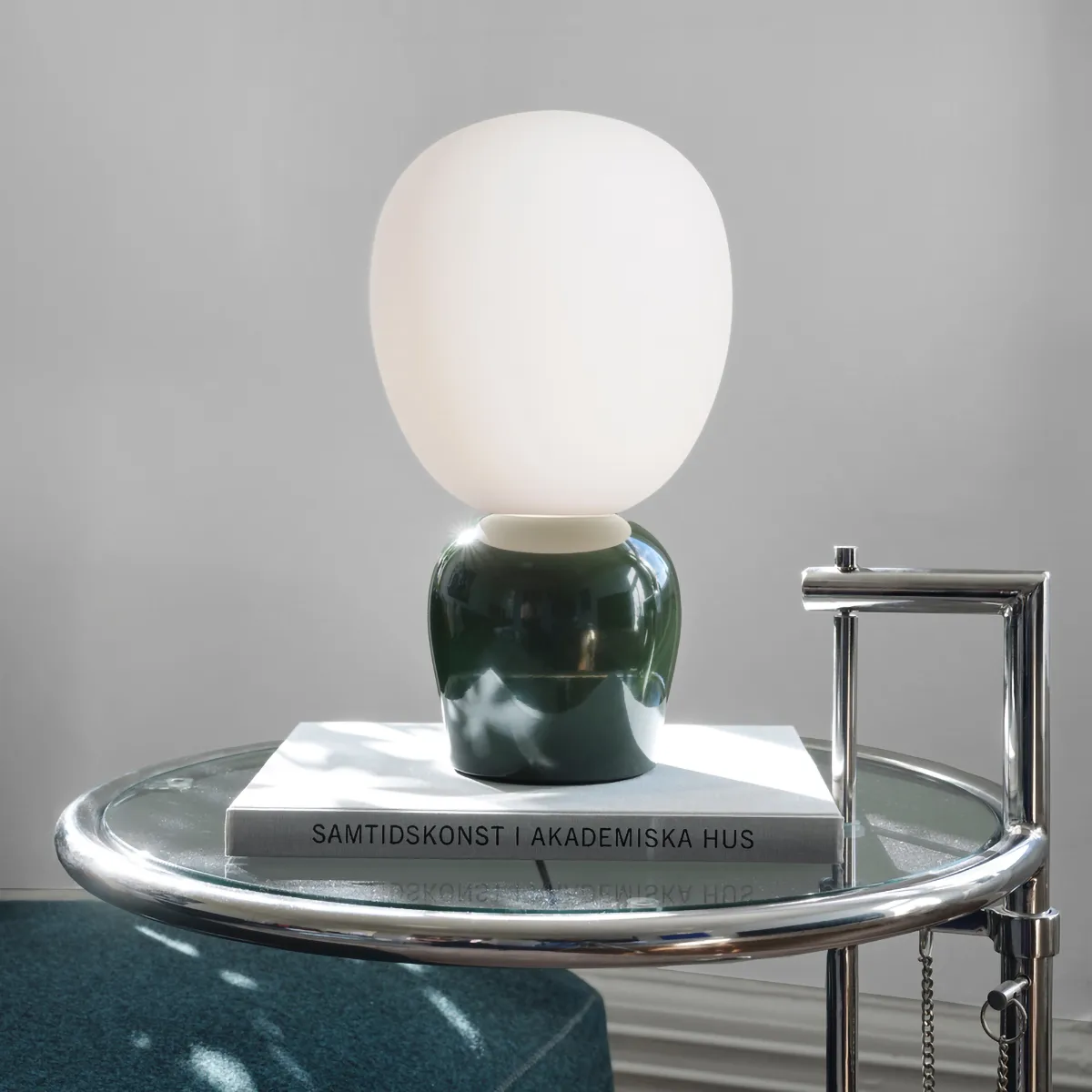 Buddy table lamp opalglass, Glossy forest green Belid