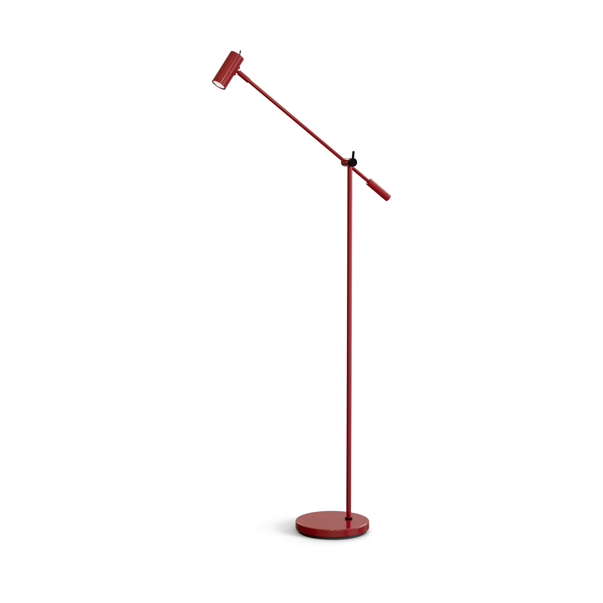 Cato golvlampa 134 cm, Blank rubinröd-mattsvart Belid