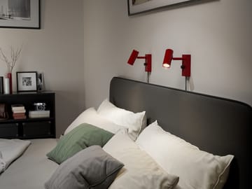 Cato wall lamp - Glossy ruby red-matte black - Belid