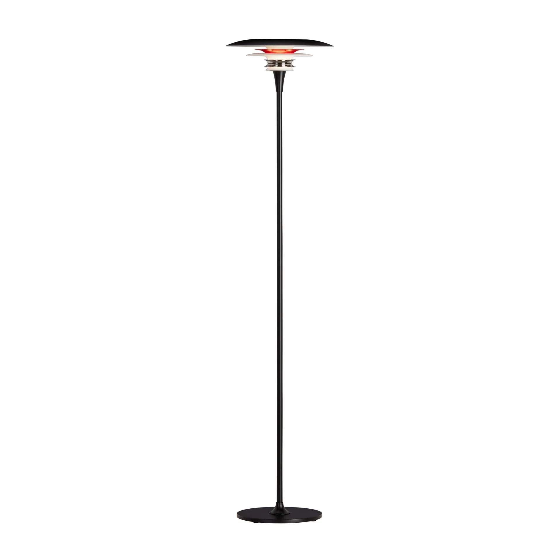 Diablo floor lamp Ø30 cm, Matte black-smooth red Belid