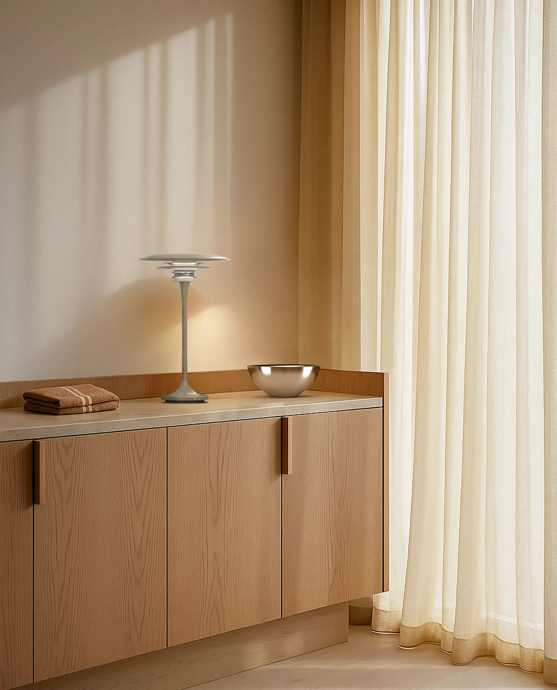 Diablo table lamp Ø30 cm, Soft greige Belid