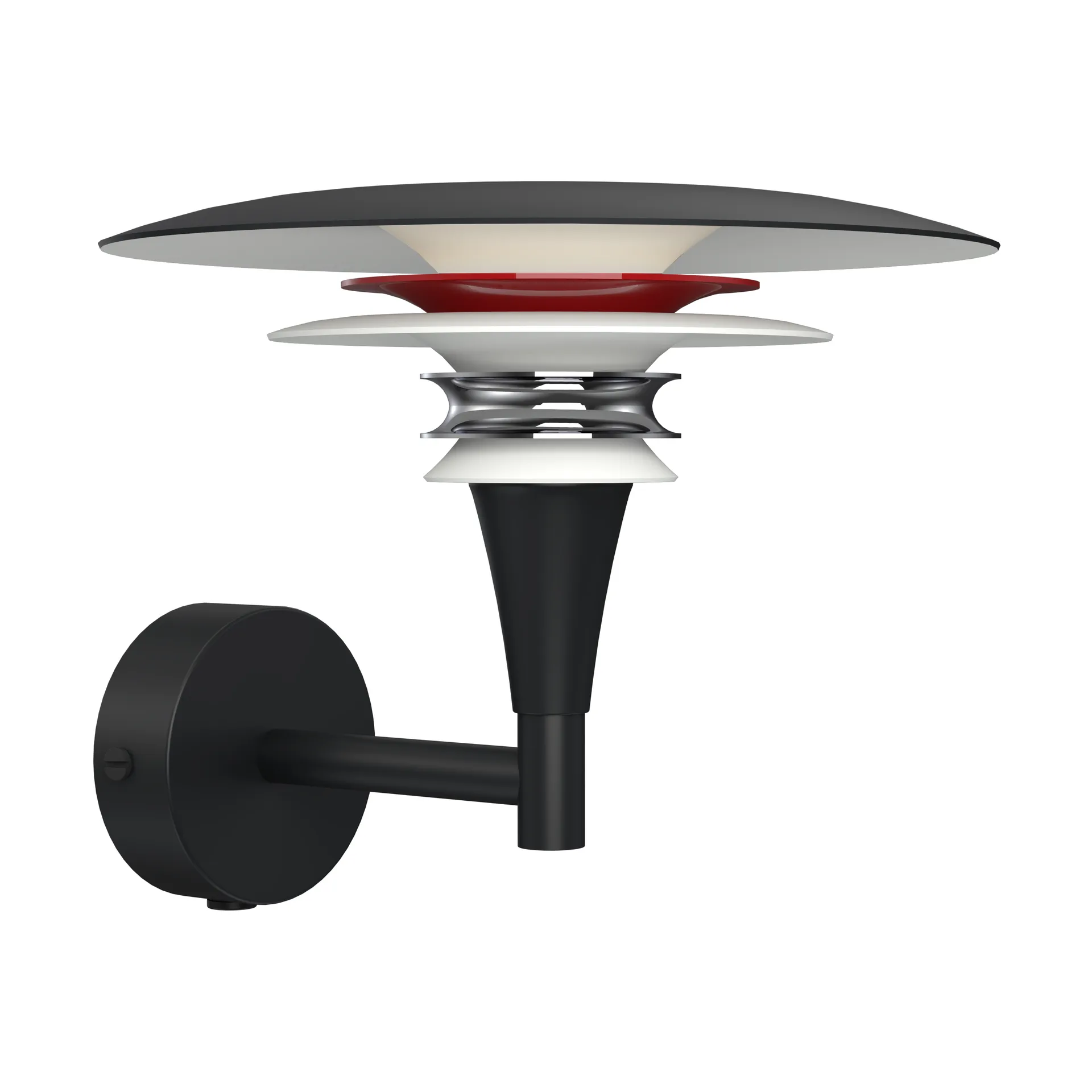 Diablo vägglampa Ø20 cm, Mattsvart-blankröd Belid