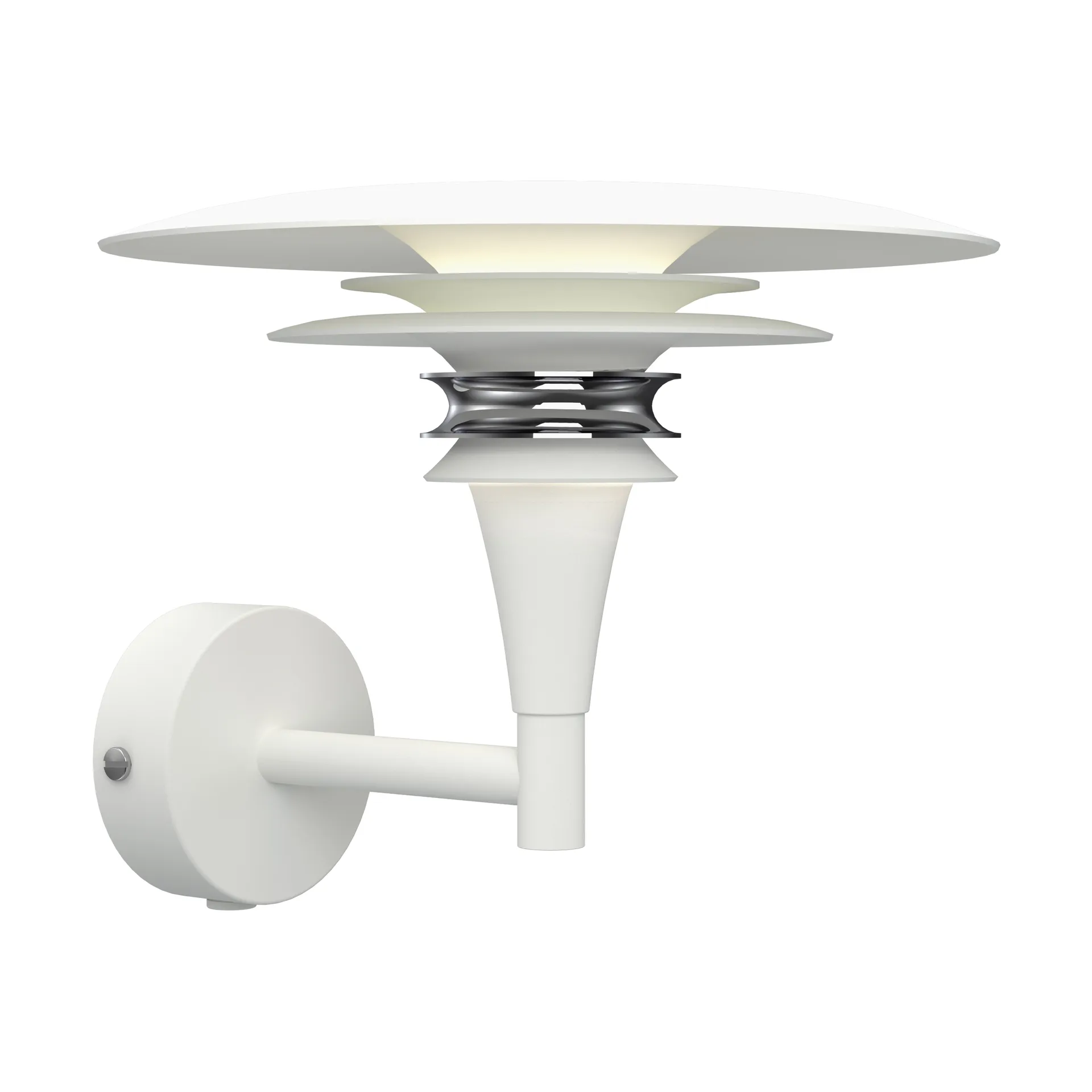 Diablo vägglampa Ø20 cm, Mattvit-krom Belid