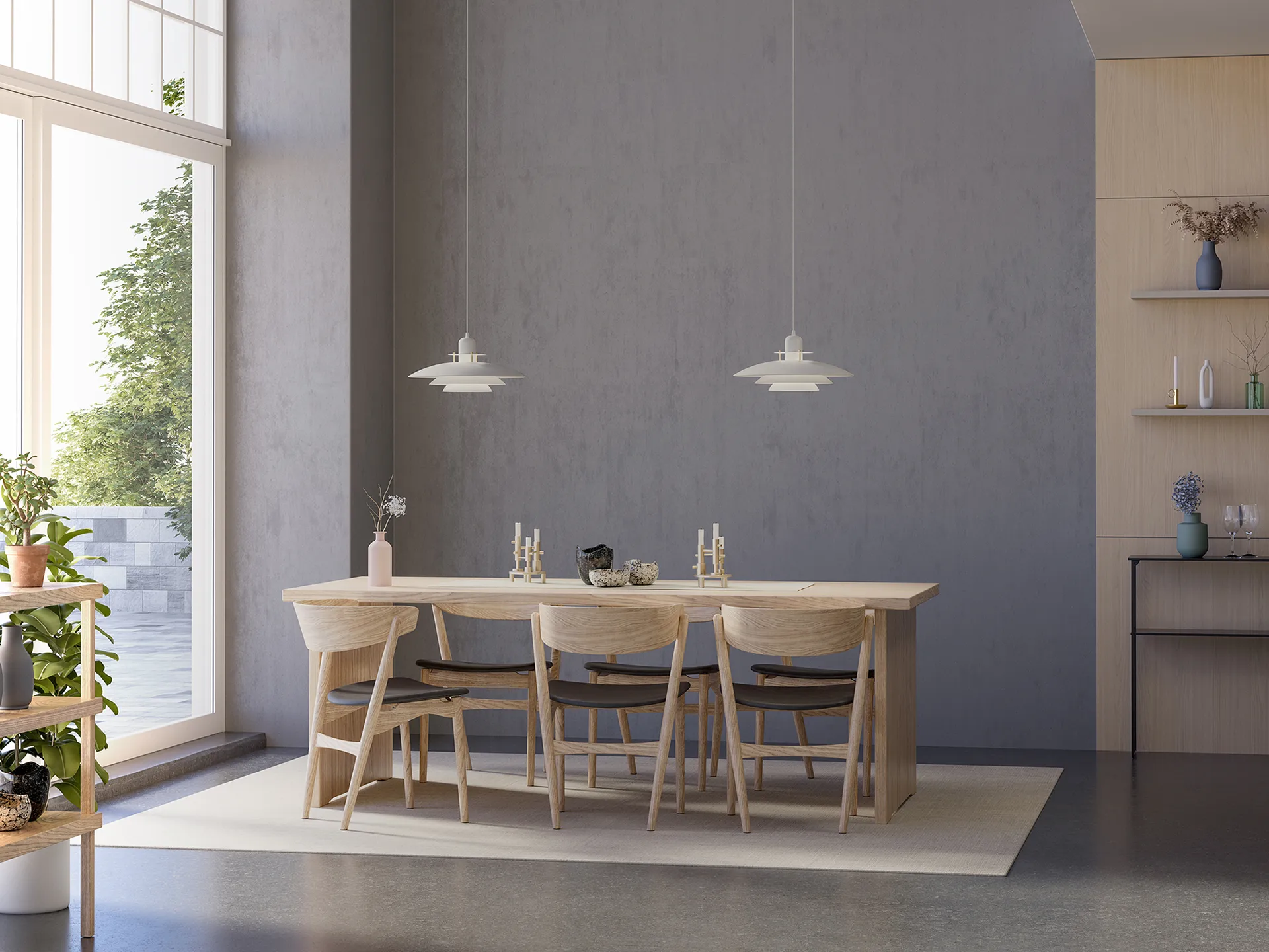 Primus pendant Ø43 cm, Matte white-brass Belid
