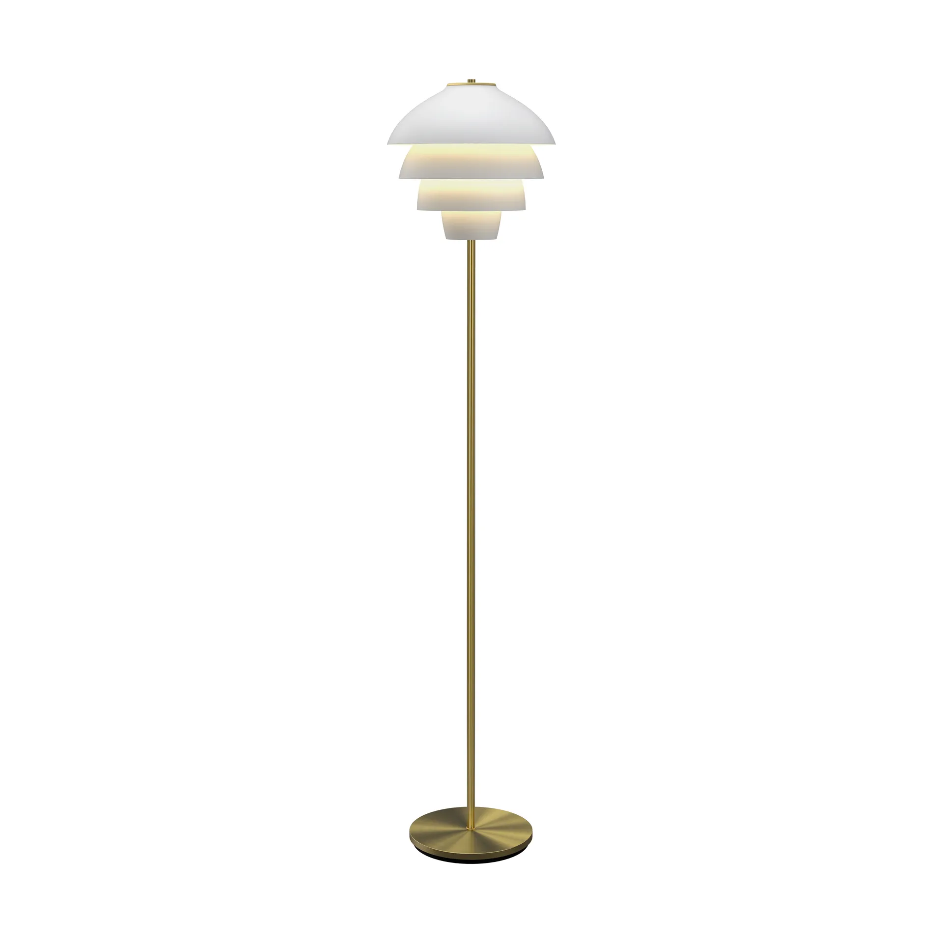 Valencia golvlampa 150 cm, Mattvit-mässing Belid