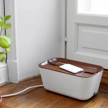 Cable Organiser Kabelbox M - Dunkelbrauner Holzdruck - Bosign