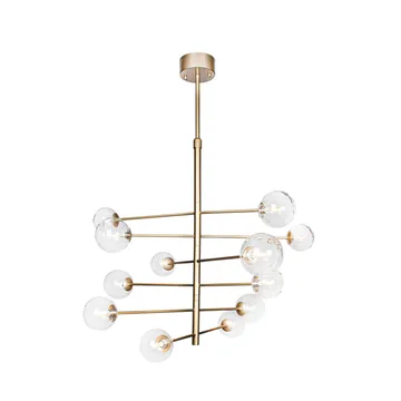 Avenue ceiling lamp - Gold/clear, 12-low - By Rydéns