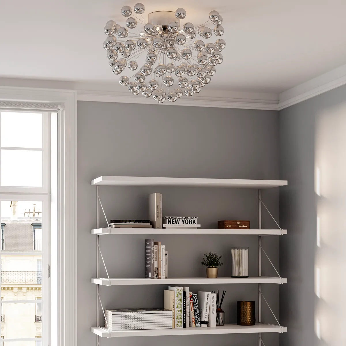 Carroll ceiling lamp Ø58 cm, chrome By Rydéns