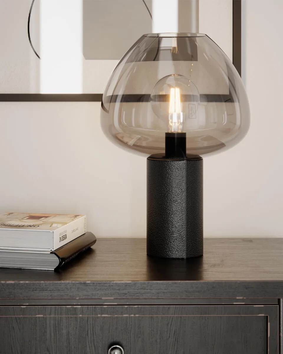 Cozy bordslampa 41,5 cm, Svart-grå By Rydéns