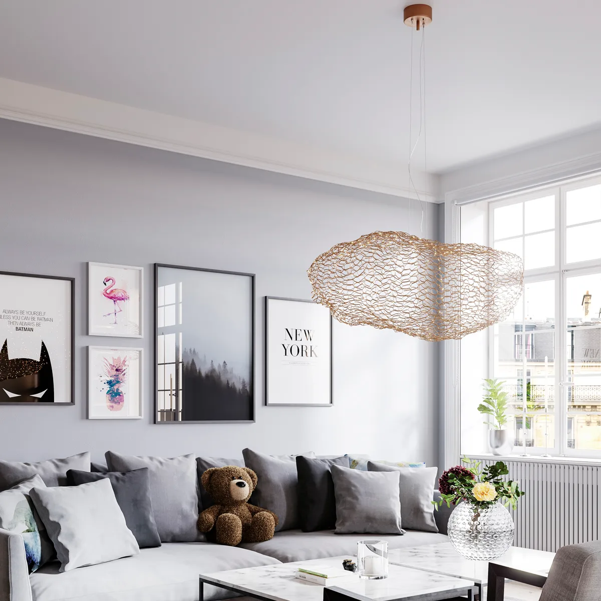 Hayden taklampa, Guldfärgad, 76 cm By Rydéns