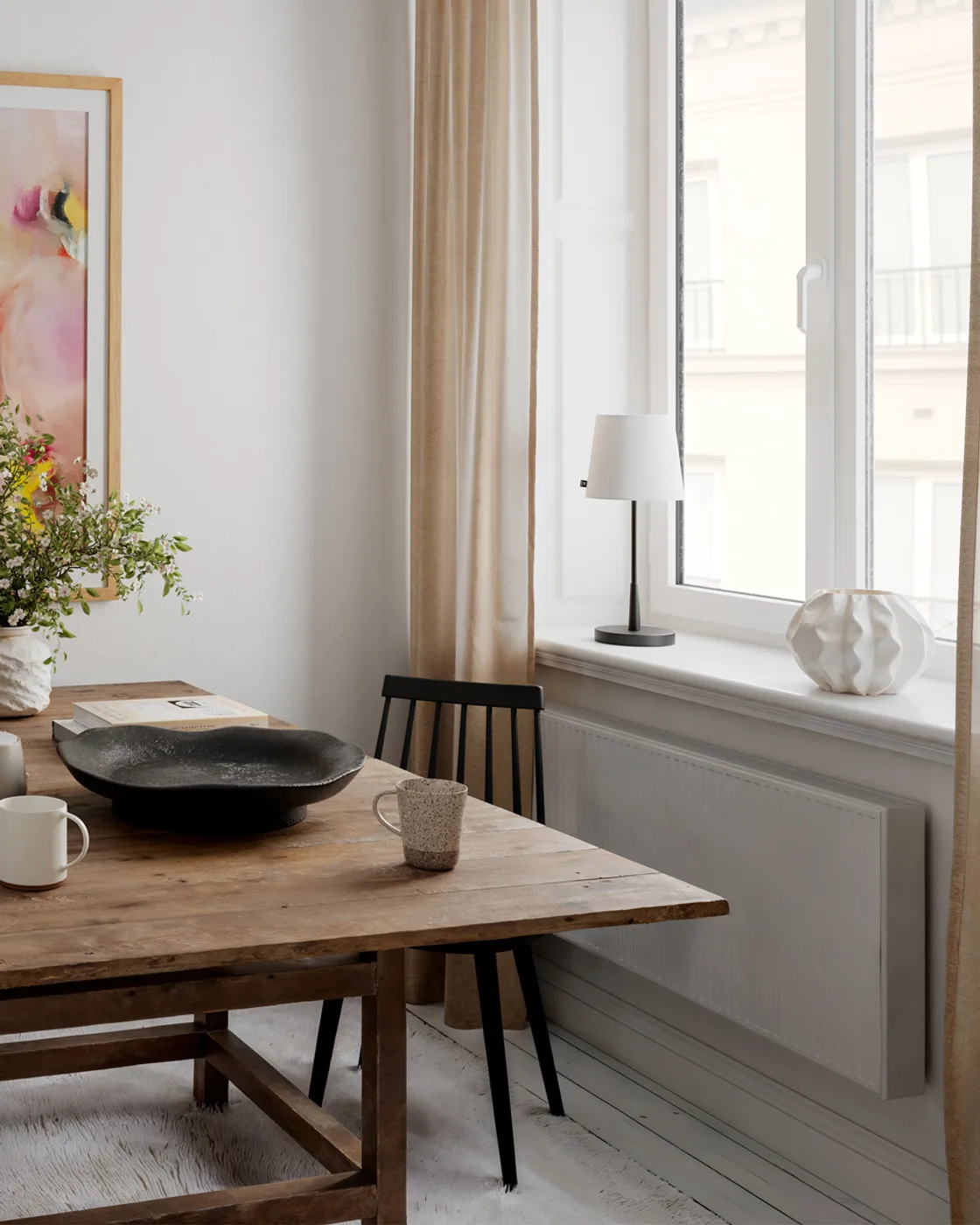 Lumi table lamp 48,5 cm, Matte black-white By Rydéns