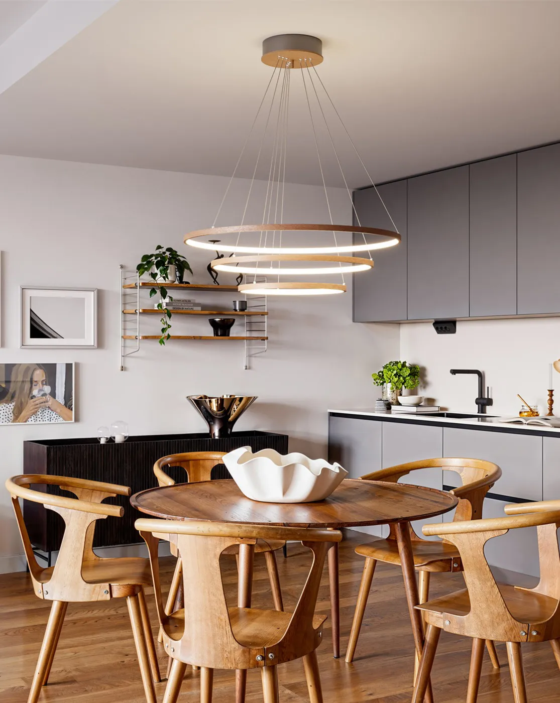 Trione ceiling light Ø80 cm, Walnut By Rydéns