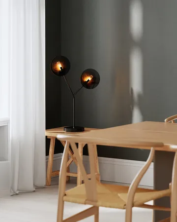 Turno bordslampa 59 cm - Matt svart-guld - By Rydéns