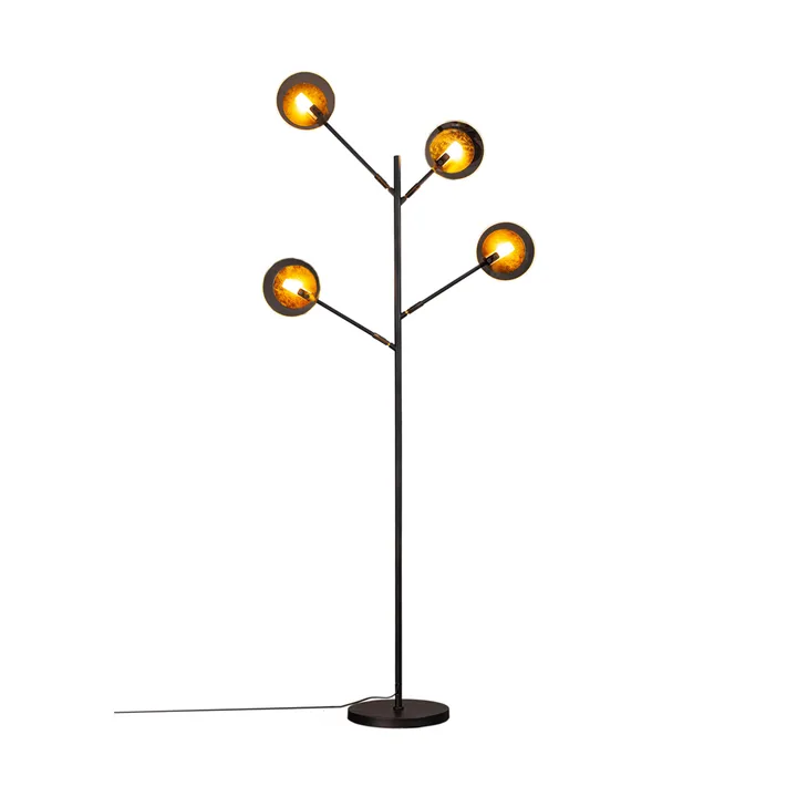 Turno golvlampa 175,5 cm - Matt svart-guld - By Rydéns