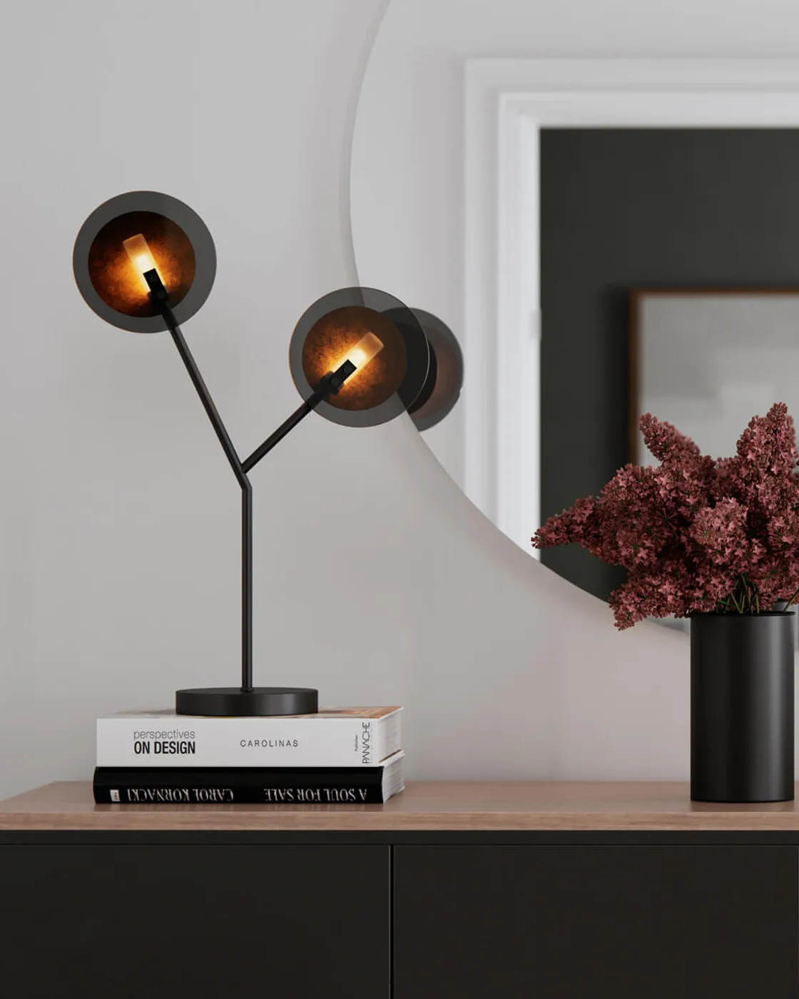 Turno table lamp 59 cm, Matte black-gold By Rydéns