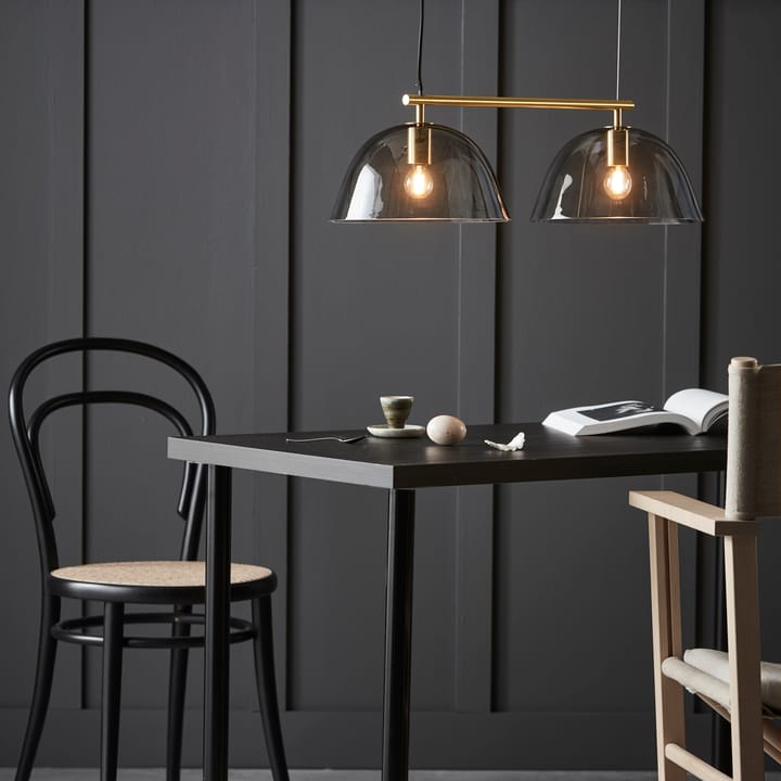 Wendo 70 ceiling lamp smoke-coloured glass, Brass finish CO Bankeryd