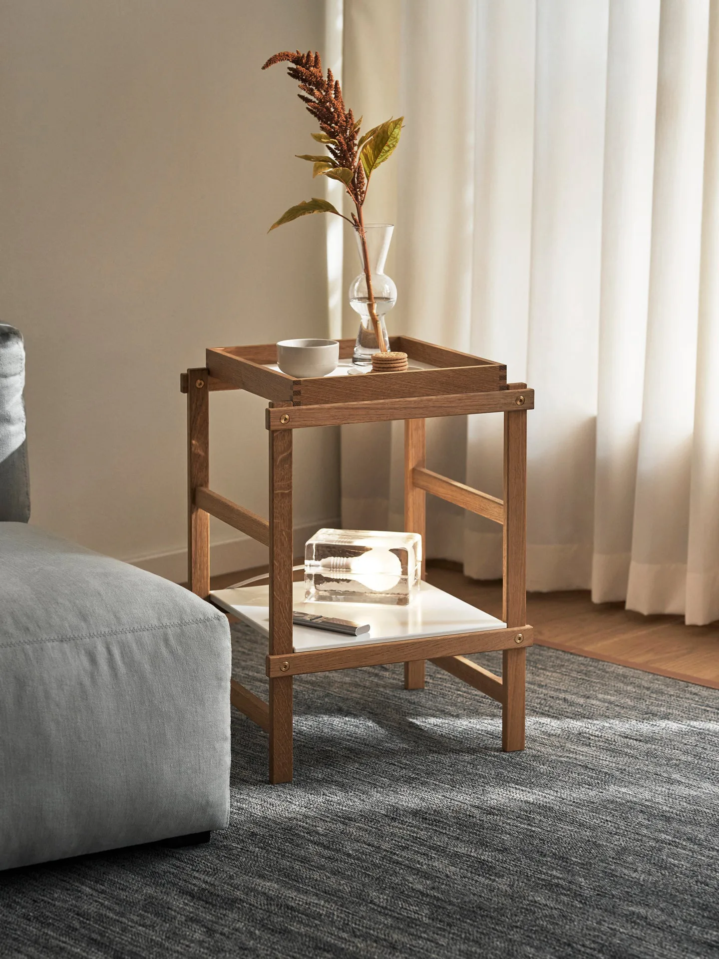Block Lamp Tischleuchte, Weißes Kabel Design House Stockholm