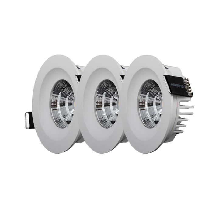 Designlight downlight fixed including driver and wiring 3-pack, White Designlight