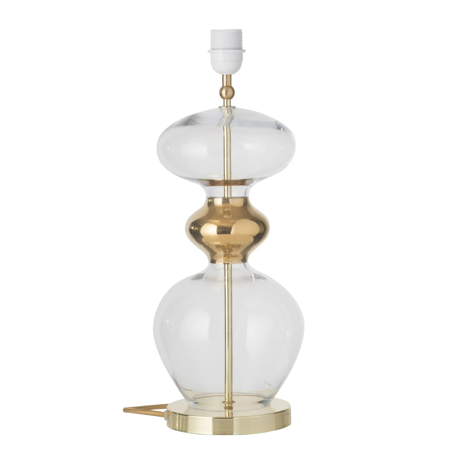 Futura lamp base, clear + gold-coloured cord EBB & FLOW